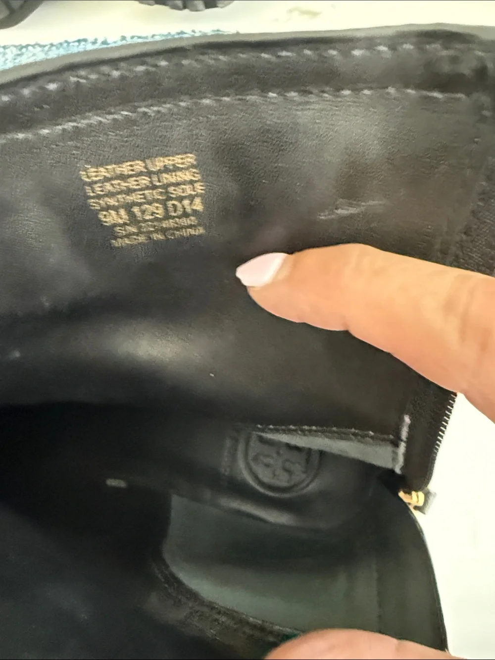 Tory Burch Black Leather Zip-Back Ankle Boots with Gold Hardware